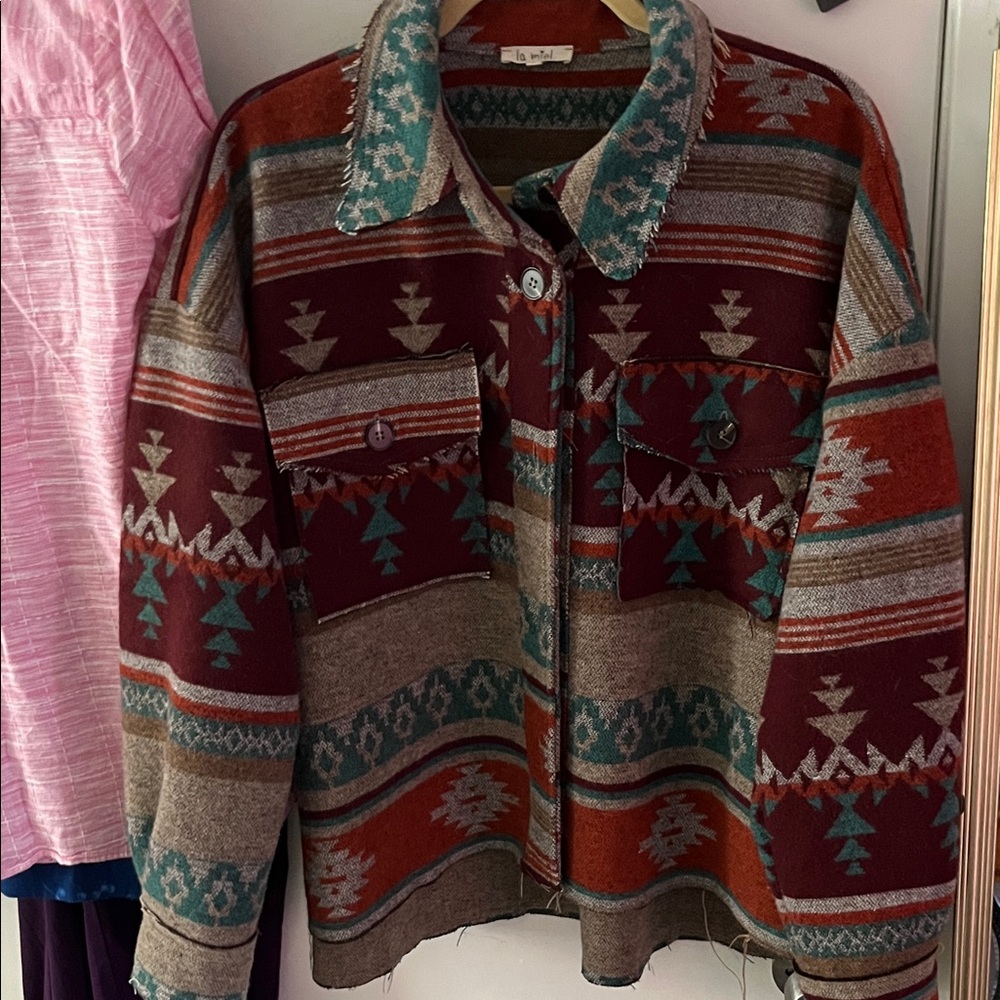 La Miel Boho Southwestern Patterned Jacket